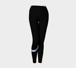 Pantalon de yoga noir avec gros logo et ligne brossée pâle - Mission Santé