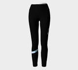 Pantalon de yoga noir avec gros logo et ligne brossée pâle - Mission Santé