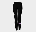 Pantalon de yoga noir avec gros logo et ligne brossée pâle - Mission Santé