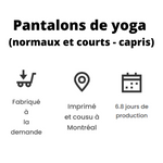 Pantacourt de yoga (capri) noir avec ligne brossée