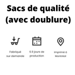 Sac de qualité (doublé+poche+fermeture) - TONUS bleu foncé