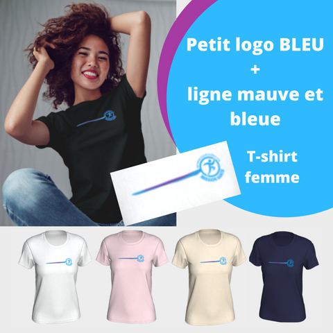 Mission Santé - Logo bleu et mauve + Ligne brossée (T-Shirt femme)