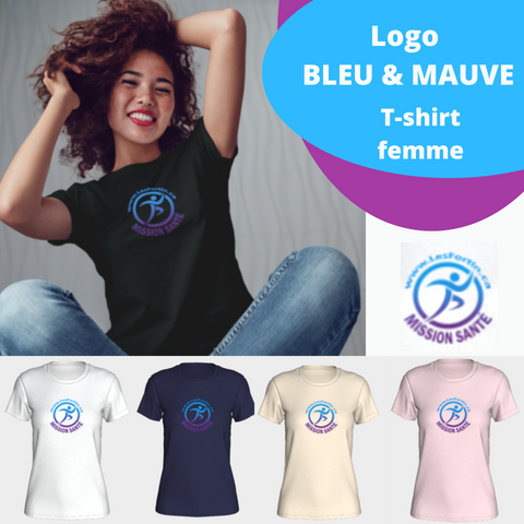 Mission Santé - Logo bleu et mauve centré (T-Shirt pour femme)